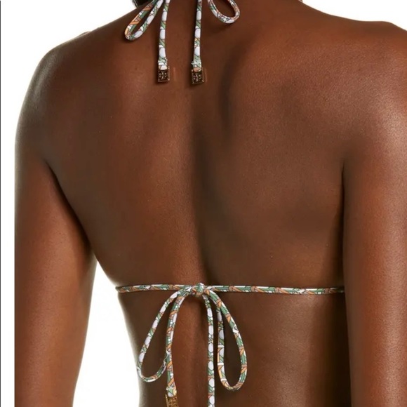 NEW Tory Burch Basket Weave Print Bikini Top - Picture 3 of 11